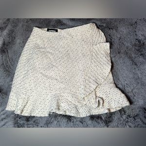 Express Textured Tan Skirt with Ruffle; size XS